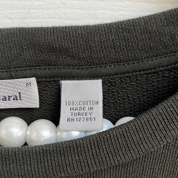 Sibel Saral Ribbed Cotton Asymmetrical Hem Sweatshirt M - Picture 5 of 5